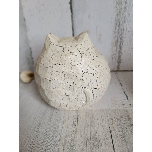 Vintage rustic white cat ball feet dangle unique home decor - Picture 6 of 8